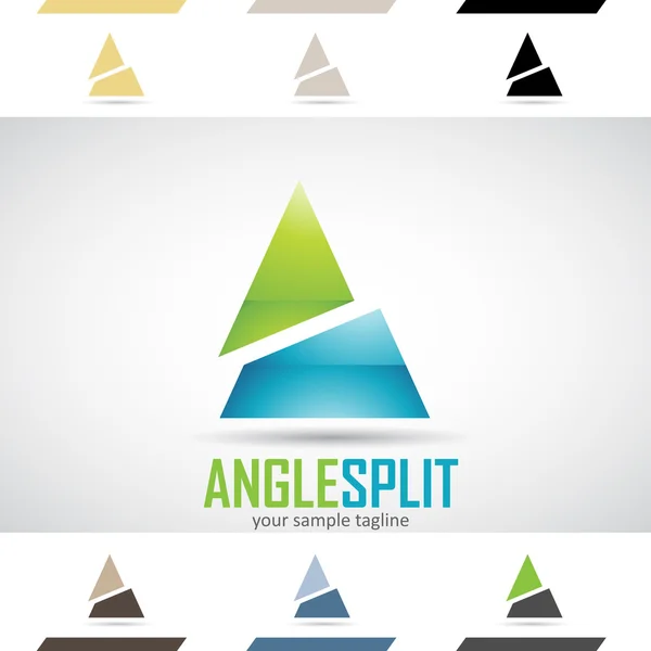 Blue and Green Logo Shapes and Icons of Letter A — Stock Photo, Image