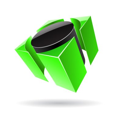 3D renkli küp logo simge