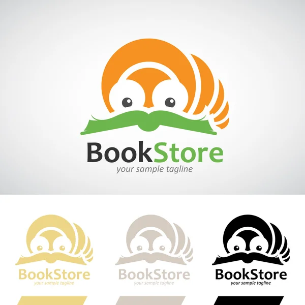 Book Worm Reading a Book Logo Icon — Stock Photo, Image