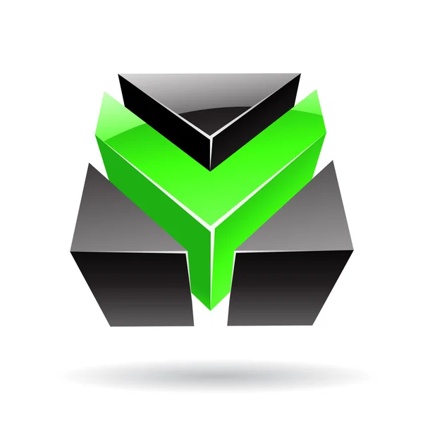3D kleurrijke kubieke logo pictogram — Stockfoto