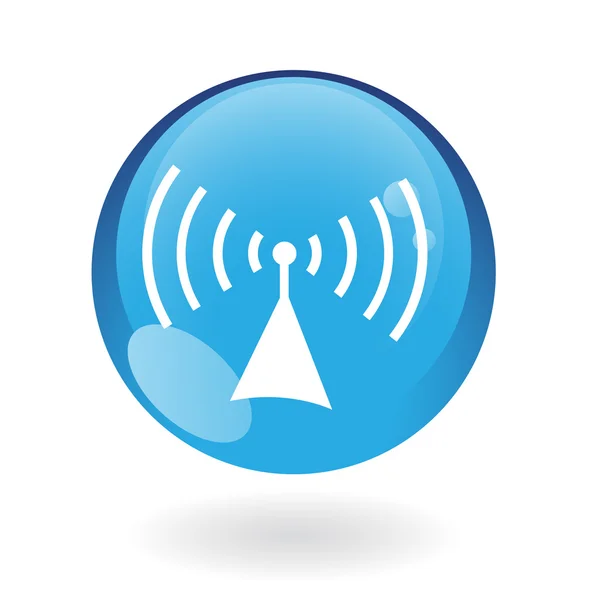 Blue radio icon — Fotografie, imagine de stoc