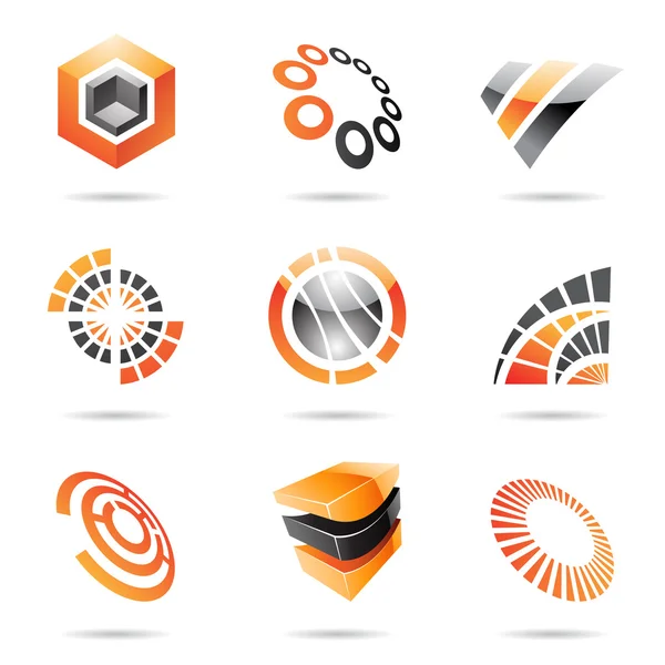 Various orange abstract icons, Set 7 — Zdjęcie stockowe