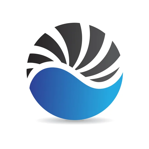 Blå runda logo ikon — Stockfoto