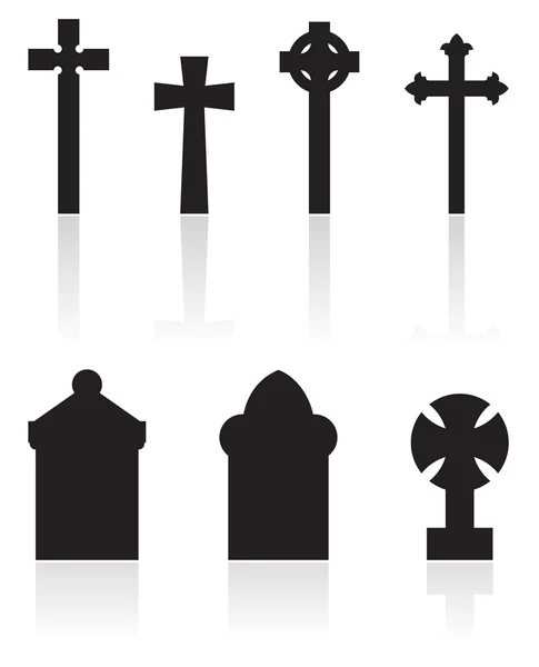 Black gravestones silhouettes — Stock Photo, Image