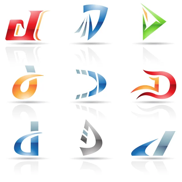 Iconos abstractos para la letra D — Foto de Stock