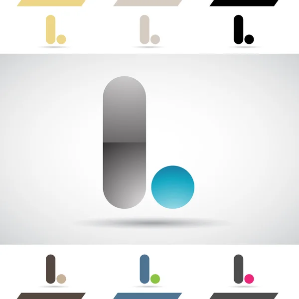 徽标的形状和字母 L 图标 — 图库照片