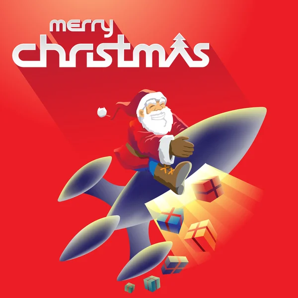 Merry Christmas and Santa Stock Illustration — Stock Photo, Image
