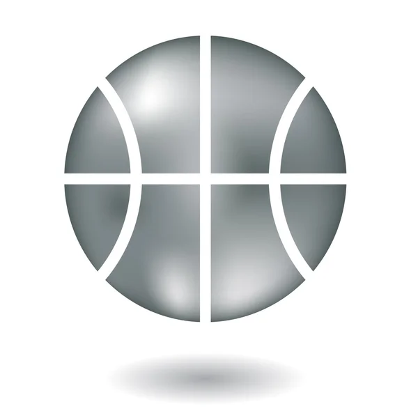 Kovové basketbalová ikona — Stock fotografie