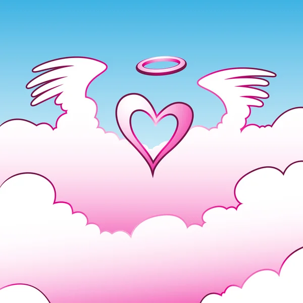 Angel Heart over the Clouds — Stock Photo, Image