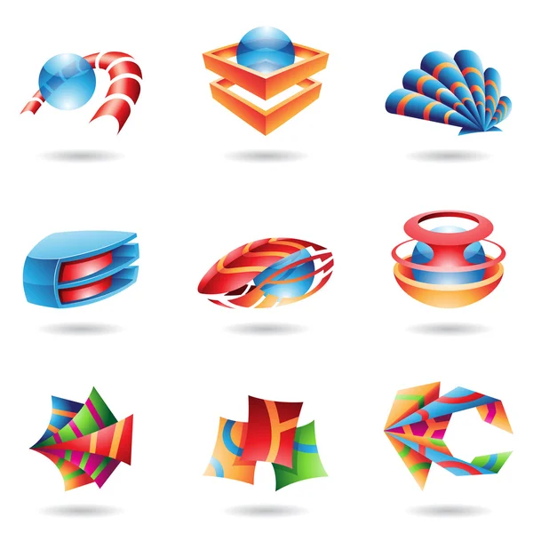 Colorful Abstract 3D Icons — Stock Photo, Image