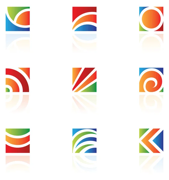 Kolorowe ikony kwadratowych — Zdjęcie stockowe