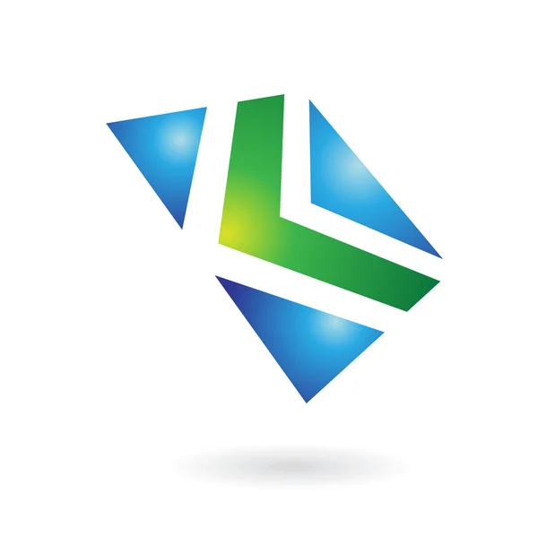 Zielone i niebieskie logo błyszczący ikona — Zdjęcie stockowe