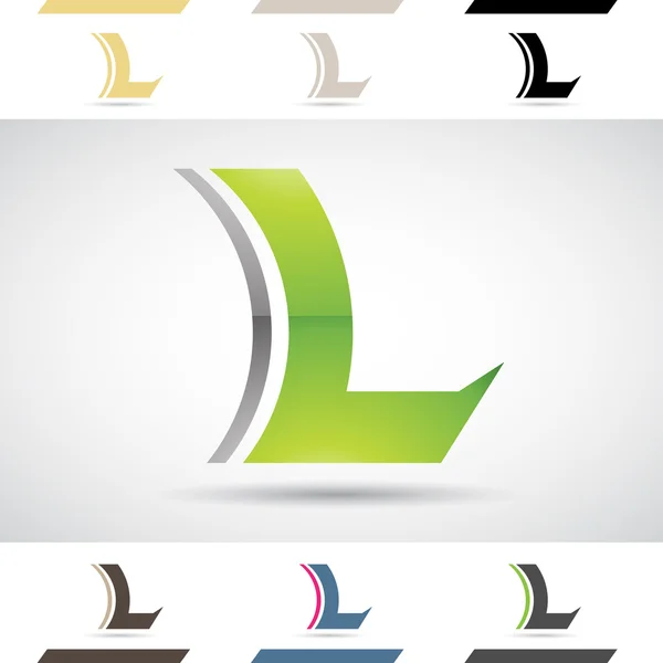 徽标的形状和字母 L 图标 — 图库照片