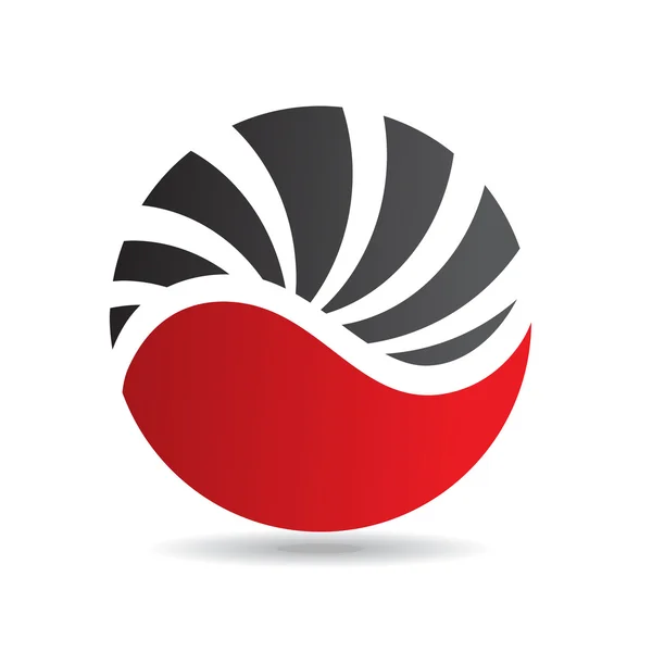 Ícone de logotipo redondo vermelho — Fotografia de Stock
