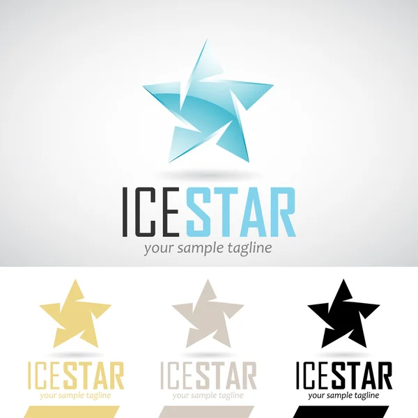 Icône de logo en forme d'étoile bleue glacée — Photo