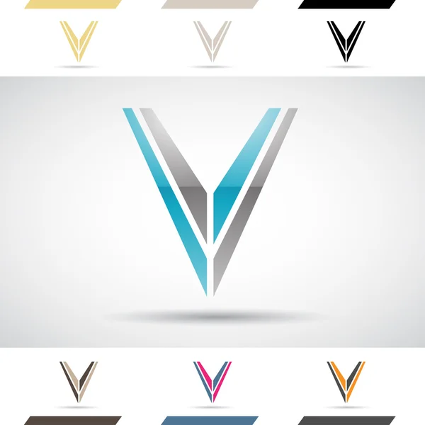Logo Shapes and Icons of Letter V — Stock Photo, Image