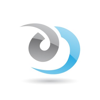 Gri ve mavi girdap soyut simgesi