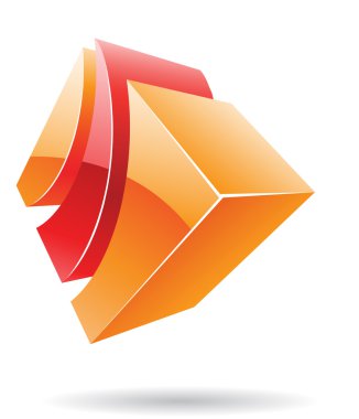 Soyut kübik logo simge