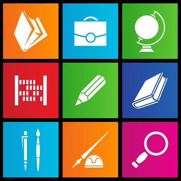 School objects icons — Stock Photo, Image