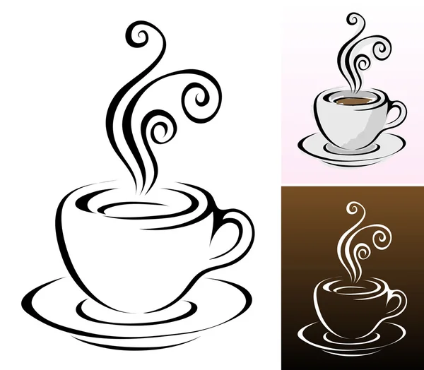 Xícaras de café ícones — Fotografia de Stock