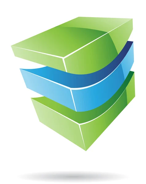 Abstraktní krychlových logo ikonu — Stock fotografie