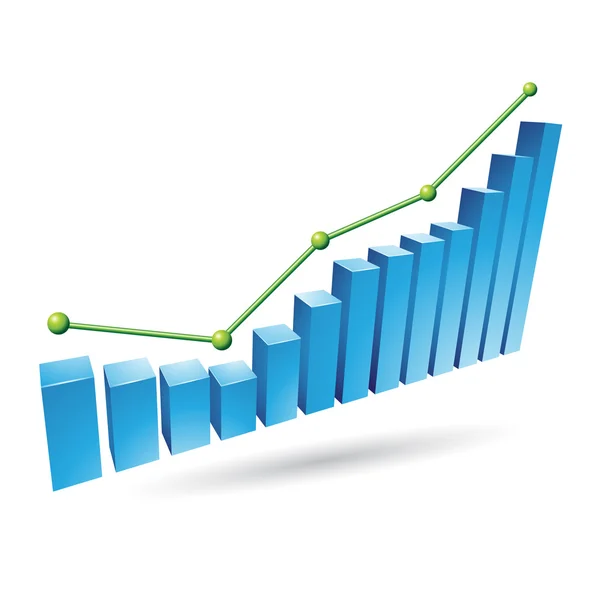 Blue Stats Graph — Stock Photo, Image