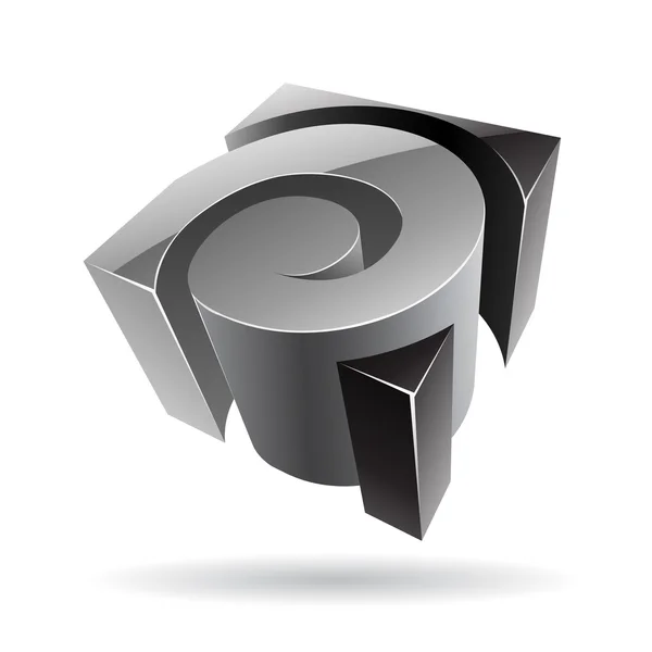 3d colorido logotipo cúbico ícone — Fotografia de Stock