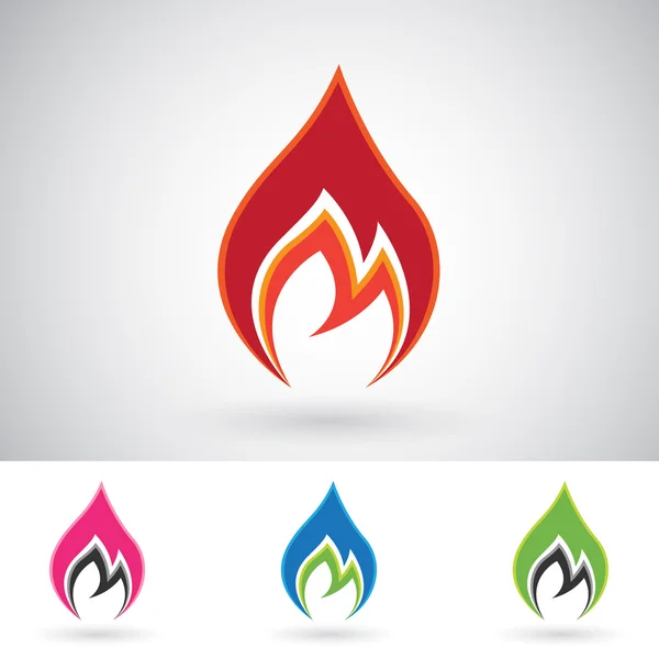 Colorful Fire Icons — Stock Photo, Image