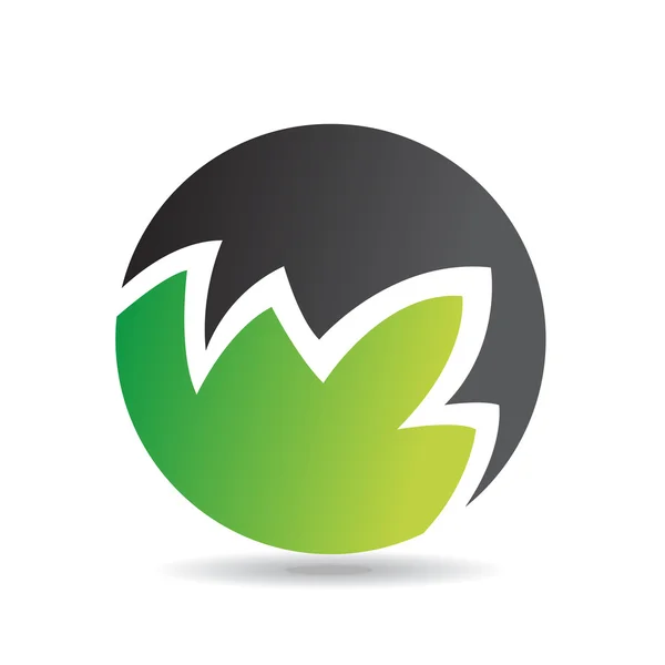 Green round logo icon — Stock Photo, Image
