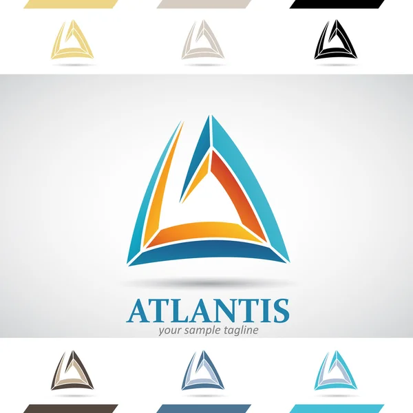 Formes de logo bleu et orange et icônes de la lettre A — Photo