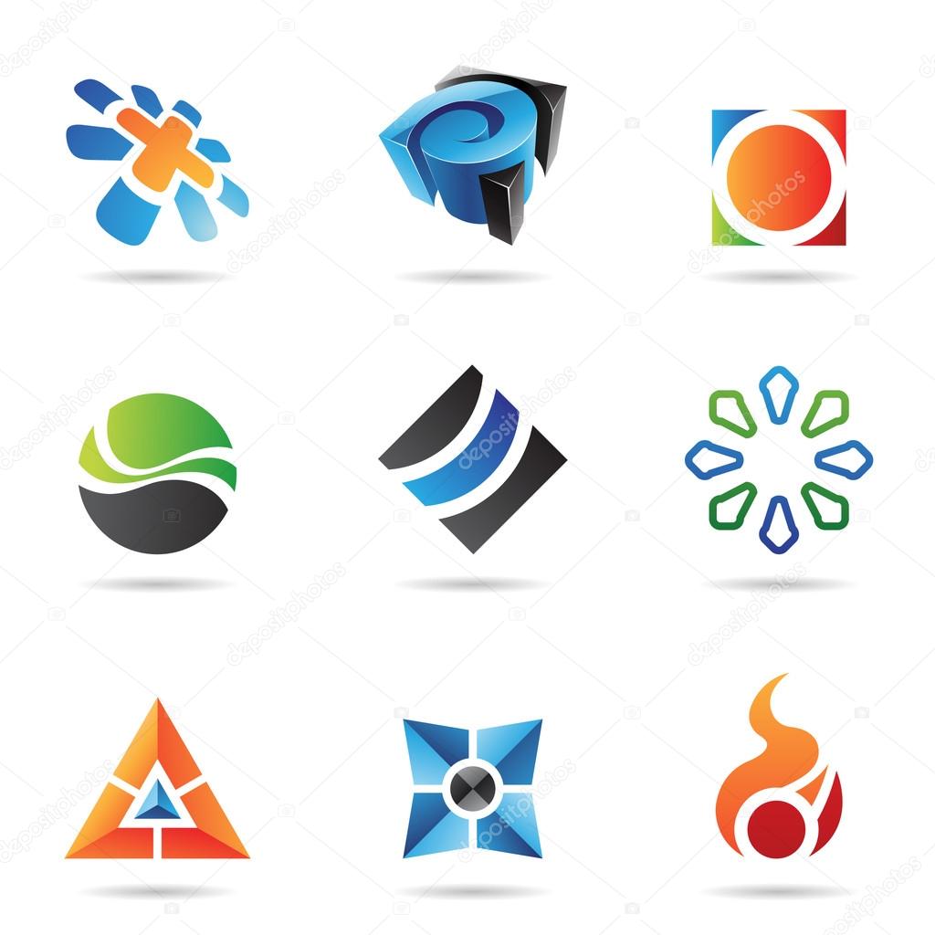 Various colorful abstract icons, Set 22