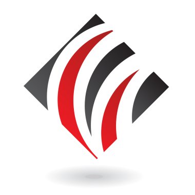 Soyut kırmızı elmas logo simge