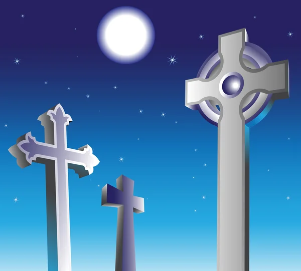 Кладбище ночью — стоковое фото