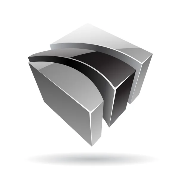 3D барвиста кубічна піктограма логотипу — стокове фото