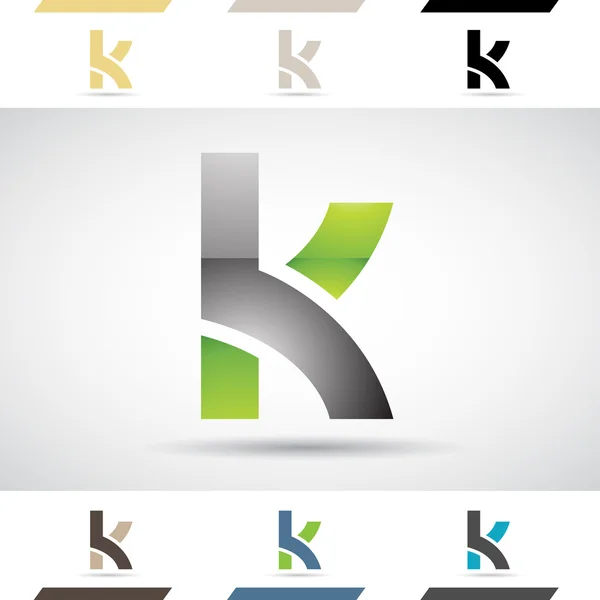 Formas do logotipo e ícones da letra K — Fotografia de Stock