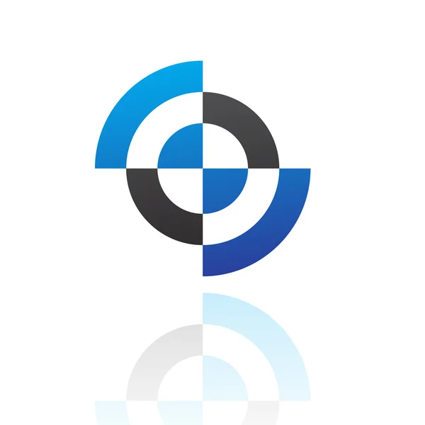 Icono de logotipo azul y negro abstracto —  Fotos de Stock