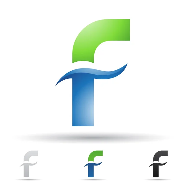 Abstrakt ikonen för bokstaven f — Stockfoto