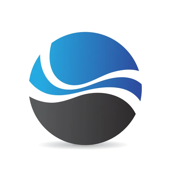 Blå runda logo ikon — Stockfoto