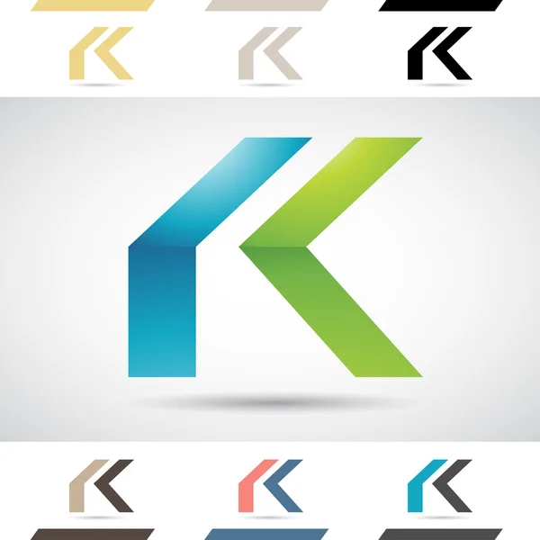 Formas do logotipo e ícones da letra K — Fotografia de Stock