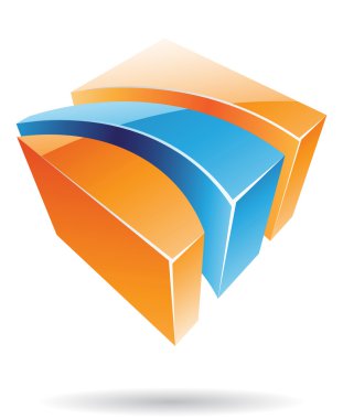 Soyut kübik logo simge
