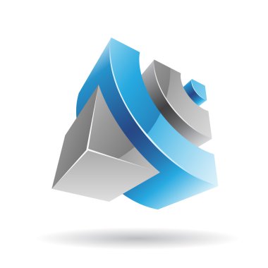 3D renkli küp logo simge