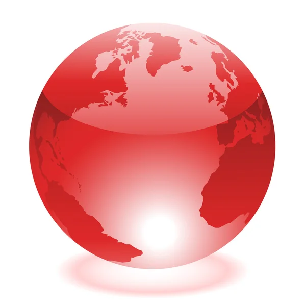 赤い地球のアイコン — ストック写真