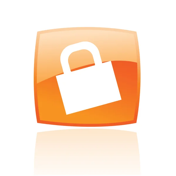 Glossy orange padlock — Stock Photo, Image