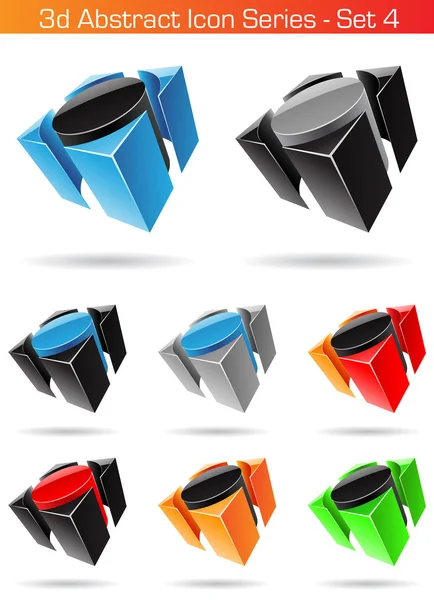 3d Abstract Icon Series - Set 4 — Stock Photo, Image