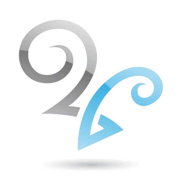 Grey and Blue Swirly Abstract Icon — Stock Photo, Image