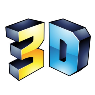 3D görüntü teknolojisi sembolü