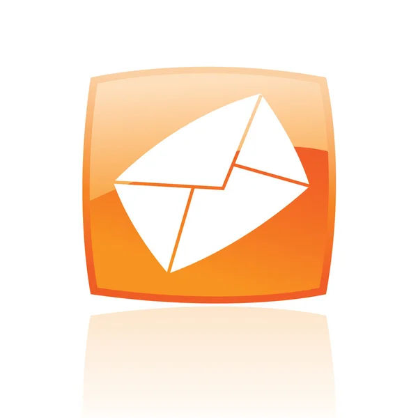 Oranje envelop pictogram — Stockfoto