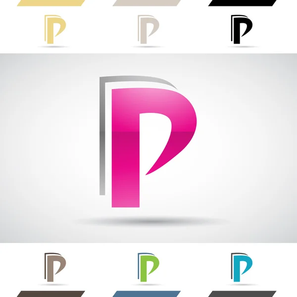 徽标的形状和字母 P 图标 — 图库照片