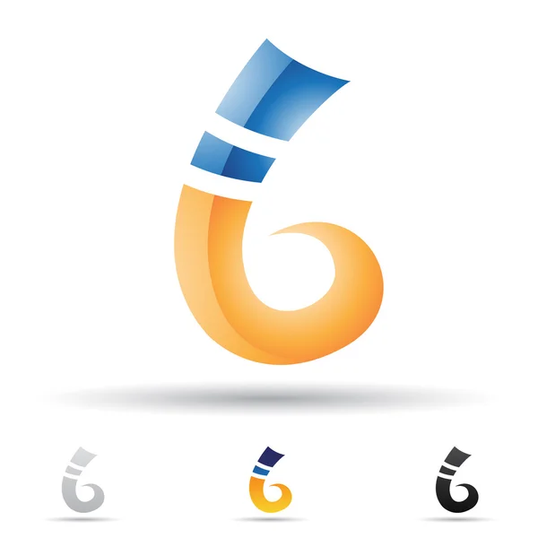 Abstrakt ikonen för bokstaven b — Stockfoto