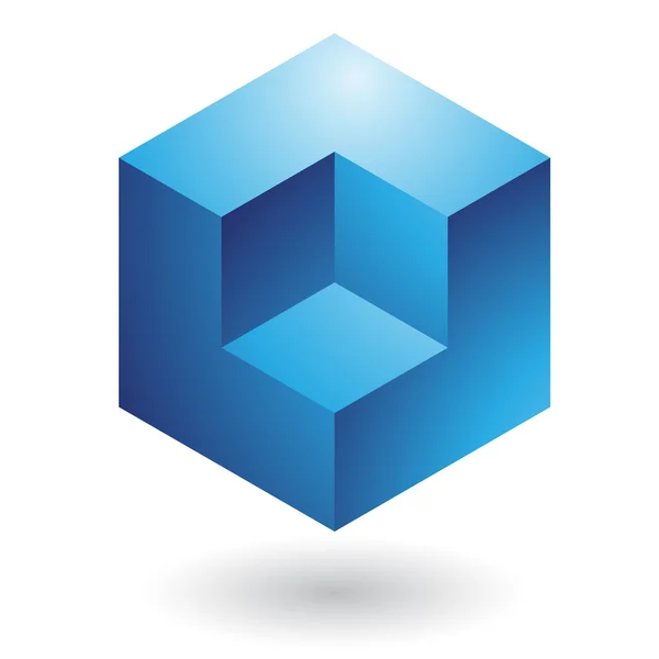 Ícone de logotipo geométrico 3d — Fotografia de Stock